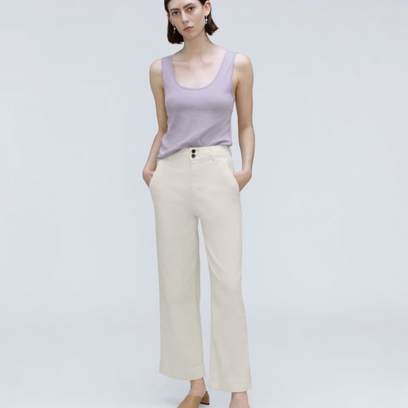 Everlane The Organic Wide Leg Pant size 2 in Bone NWT - Picture 3 of 14